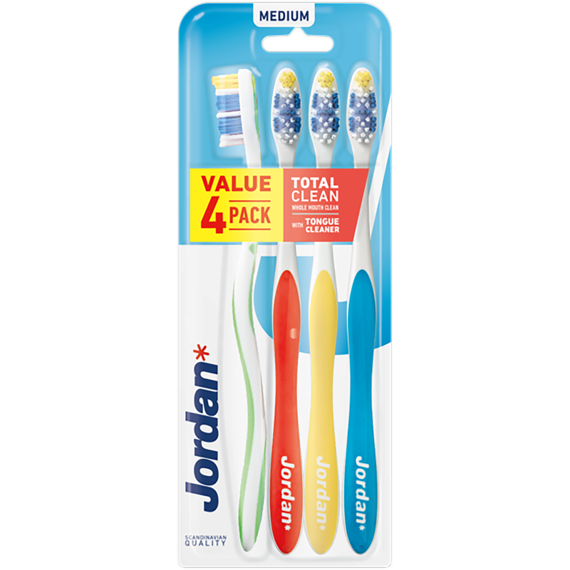 JORDAN szczoteczka do zębów Total Clean medium 4-pack